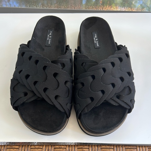 rag & bone Shoes - Ladies Rag & Bone Nylon Bailey Sport Slide Sandals Black EU 36.5